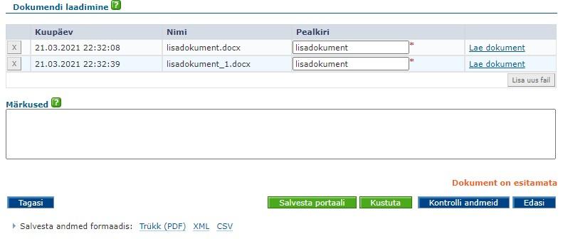 Dokumendi laadimine e-PRIAs