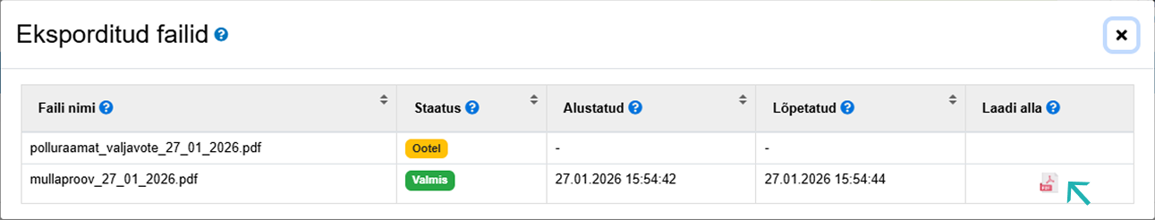 e-põlluraamat, andmete eksport